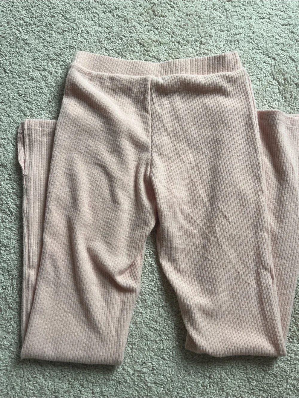 Old Navy Light Pink Ribbed Flare Leggings